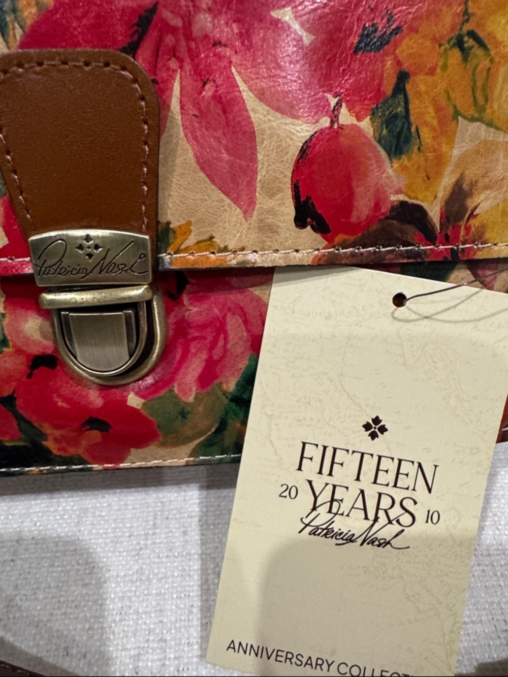 Patricia Nash Floral Print Crossbody Bag - Red, Pink, Yellow, Green, Brown - Picture 9 of 9
